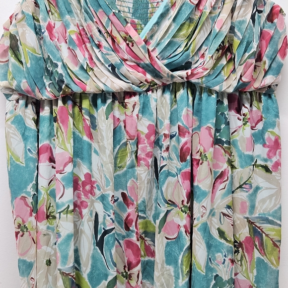 Torrid Floral Asymmetrical Dress - Pink and Green - Picture 8 of 16